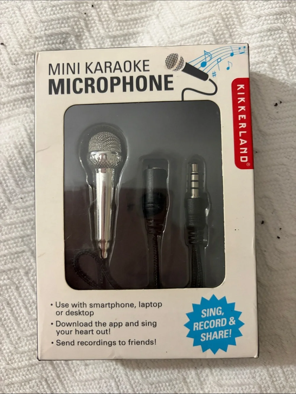 Kikkerland Mini Karaoke Microphone - Silver and Black